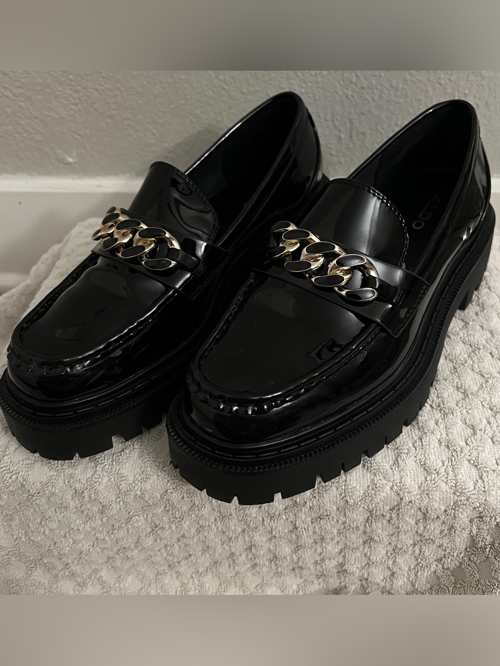 Aldo Black Platform Loafers